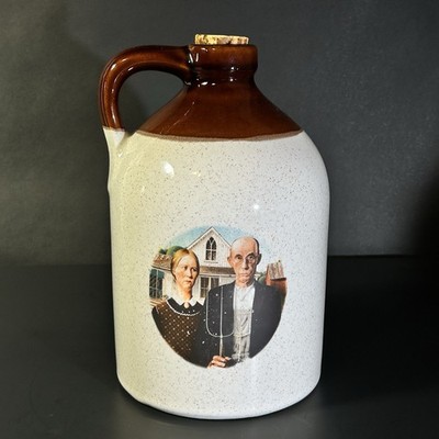 Vintage American Gothic Stoneware Jug Pitcher Farm Couple 10” | eBay