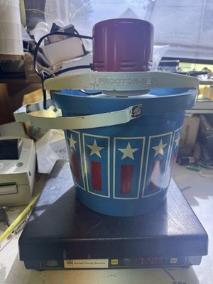 Vintage Proctor Silex Ice Cream Maker Red White Blue Stars Stripes Bucket Works