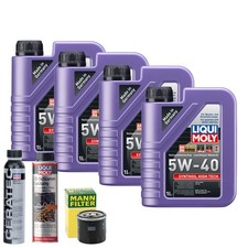 Motoröl 5W40 LIQUI MOLY Synthoil High Tech 4L +MANN Ölfilter +Spülung +Cera Tec