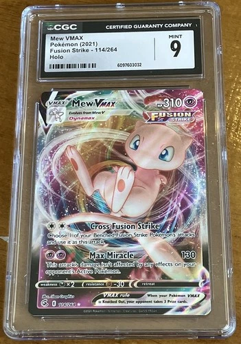 CGC 9 Mint Mew VMAX 114/264 2021 Swsh08: Fusion Strike