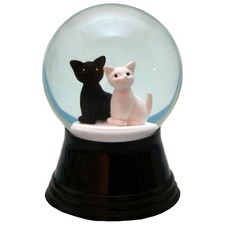 Alexander Taron PR1298 Perzy Snowglobe, Small Two Cats-2.5" H W x 1.5" D, Gray