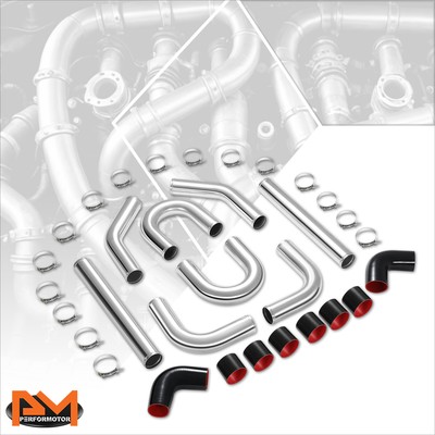 180 U-Bend&45 0 Degree&23.65'' Straight Pipes Couplers 8Pcs 3'' OD Exhaust Kit
