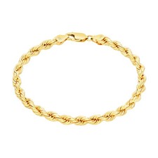 14k Oro Giallo 5mm Taglio Diamante Italiano Collana Bracciale Uomo Donna 17.8cm