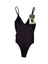 Maidenform Seamless Smoothing Lace Bodysuit Size S Black MST008
