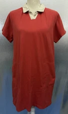 Toad & Co Dress Womens Sz M Winterberry Red Yerba Rugby Organic Cotton Stretch