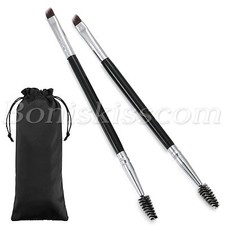Peine de cejas en ángulo de doble cabeza profesional 2 piezas cepillo de pestañas maquillaje herramienta de belleza
