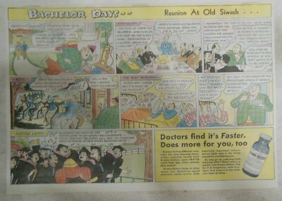 Bromo-Seltzer Ad: Class Reunion at Old Siwash ! from 1930's Size: 11 x 15 inches