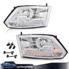 Fit For 2009-2018 Dodge Ram Chrome Led Drl Projector Headlights W Harness