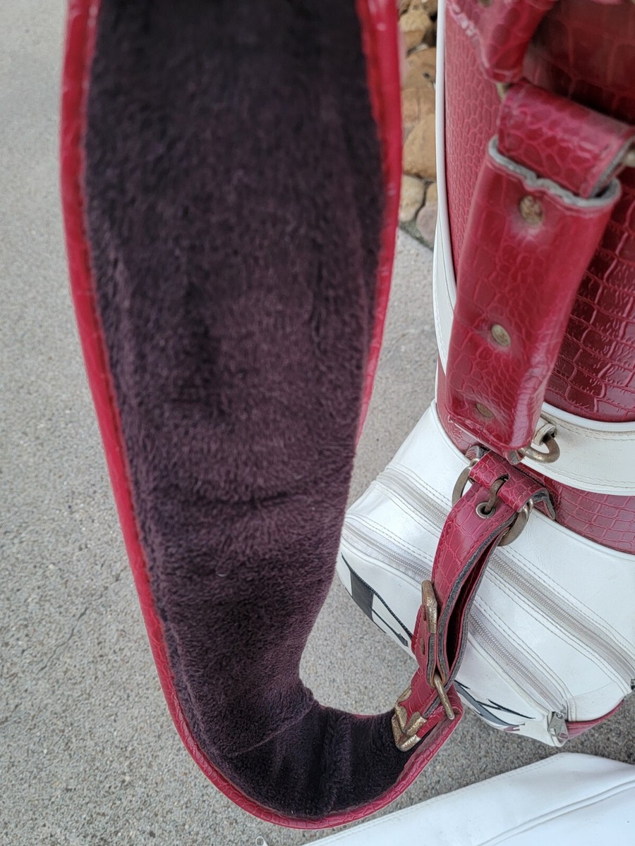 Vintage RAM FX GOLF Staff Leather Bag w/Strap 3-Dividers w/Cover