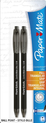 Papermate Comfortmate Ultra Med Pt Retractable Black Ballpoint