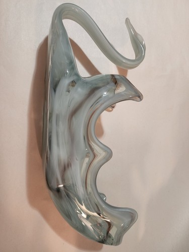 BEAUTIFUL SWAN GLASS BLOWN MARBLE FLO PATTERN - Picture 9 of 9