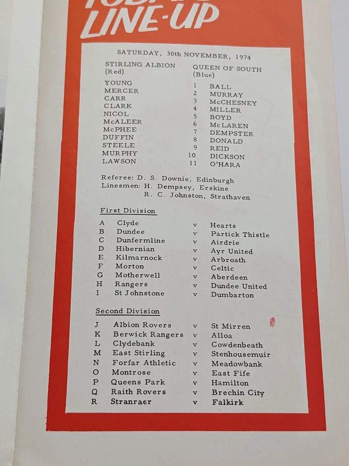 Stirling Albion v Queen of the South Scottish Football Programme 1974 / 75 - Image 4 of 4