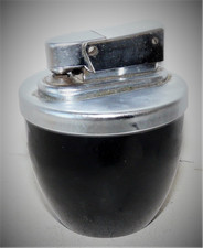BRIQUET DE TABLE ANCIEN DE COLLECTION NOIR ET CHROME