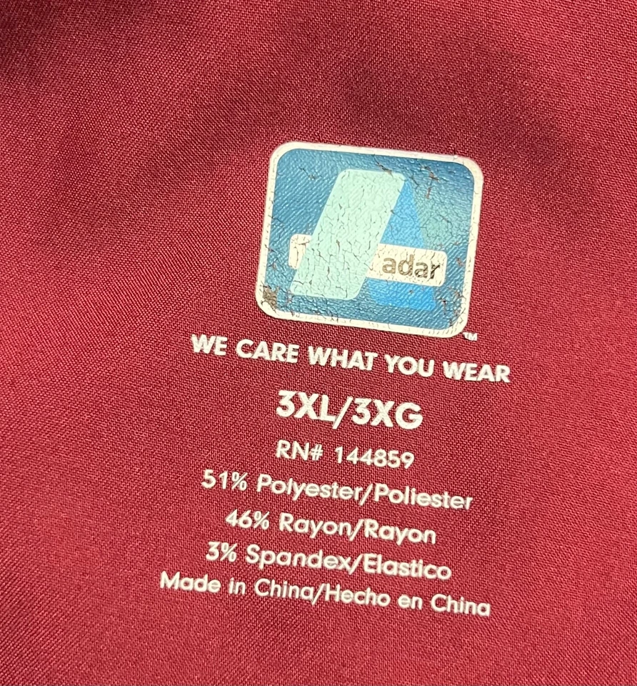 Pantalones Médicos de Enfermería Adar Borgoña 6 Bolsillos Talla 3X Foto 3 de 4