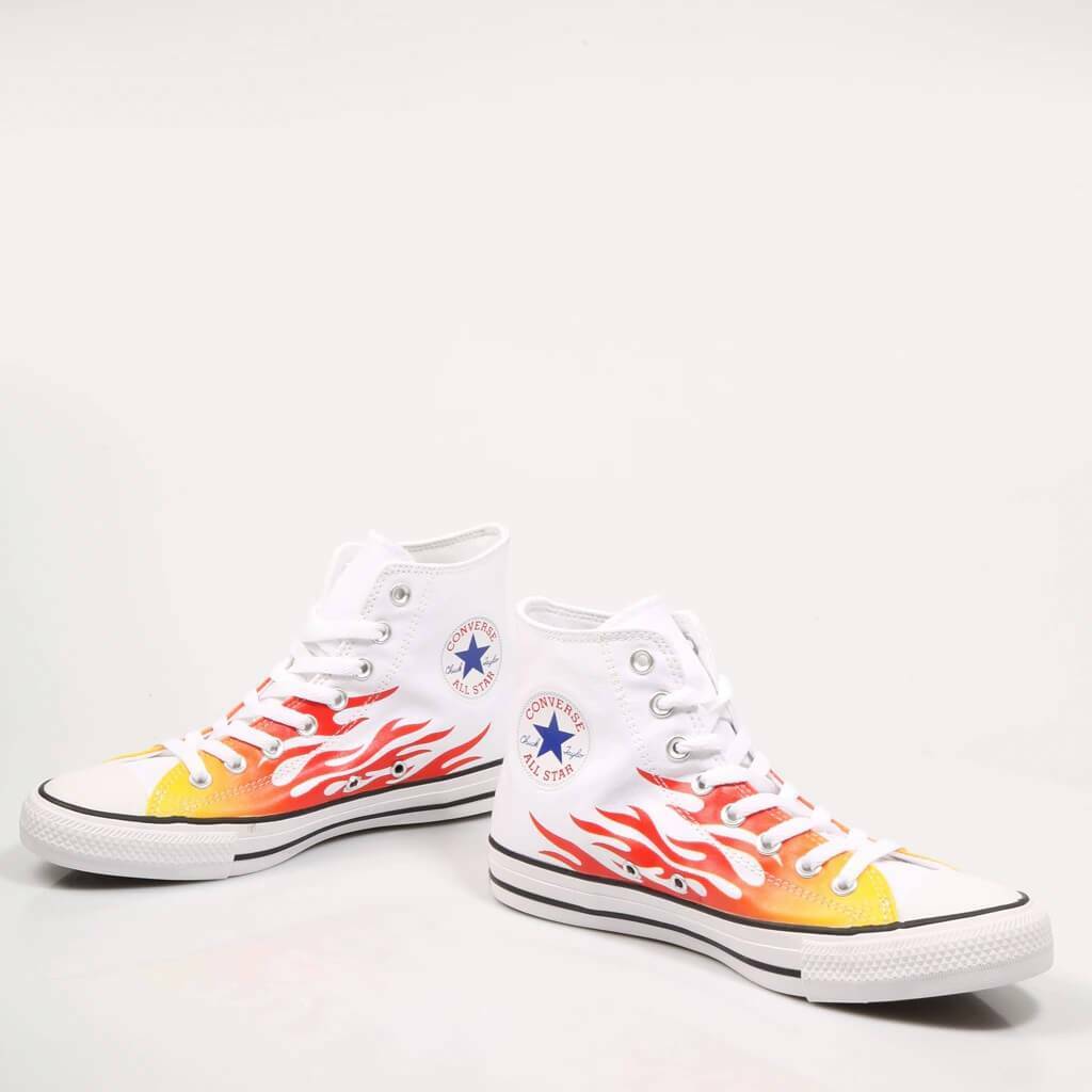 Converse Chuck Taylor All Star Hi Top Flame Archive Print White