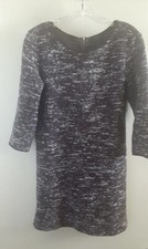Ann Taylor Womens Size S Tweed Plum Blk White Knee Length Sweater Dress 