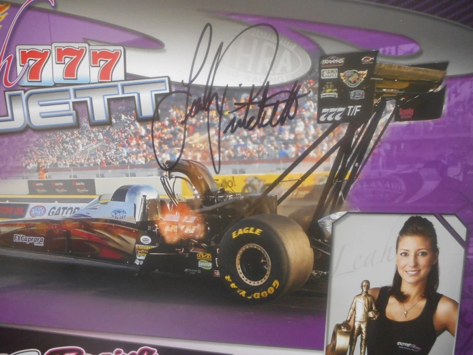 Tarjeta de héroe Leah (Pritchett) Pruett 2013 NHRA Top Fuel Dragster 777 8,5x11 Foto 3 de 4