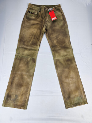 Diesel L-Texa Damen Lederhose Braun Größe 38 A2