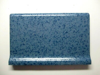 1 Tile Mannington US 6'' Mottled Crst Marine Blue Bullnose Cove Base Ceramic Wall
