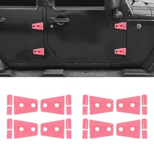 Pink Exterior Door Hood Hinge Cover Trim Set for Jeep Wrangler JK 2007-17 4Door
