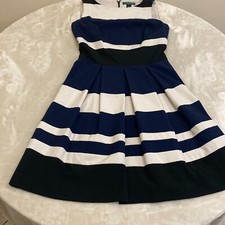 Lauren Ralph Lauren Womens Multicolor Striped Round Neck  Fit & Flare Dress Sz 2