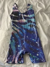 Kids Girls Gymnastics Leotards Printed Sparkle Dance Ice Skating Dancewear 140