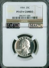 1954 WASHINMGTON QUARTER NGC PF67 CAMEO * STAR MAC UCam  POP 13 .