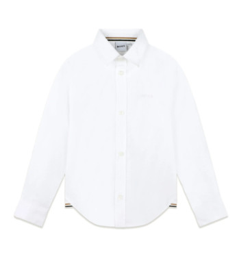 BOSS Kidswear embroidered-logo cotton white oxford shirt size 12 16 $82