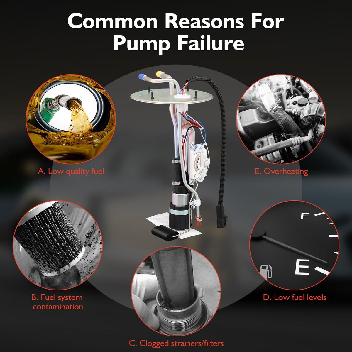 E2237S Fuel Pump Assembly SCITOO High Performance Fuel Pump Assembly -  Perfect Fit For 1999-2004 Ford F150 F250 4.2L 4.6L 5.4L Engines 1999-2004 F150  Fuel Pump Replacement, image size:1200x1200