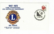 Australia 1972 7c LIONS ANNIV Cover,cds LIONS CONVENTION PERTH WA