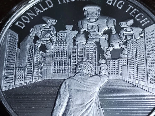 Donald Trump 1 Oz .999 Silver Round Coin TRUMP VS BIG TECH