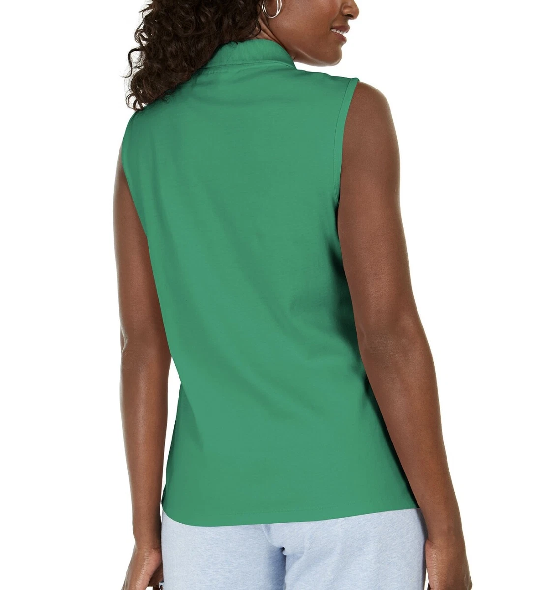 Women's sleeveless sales cotton polo shirts