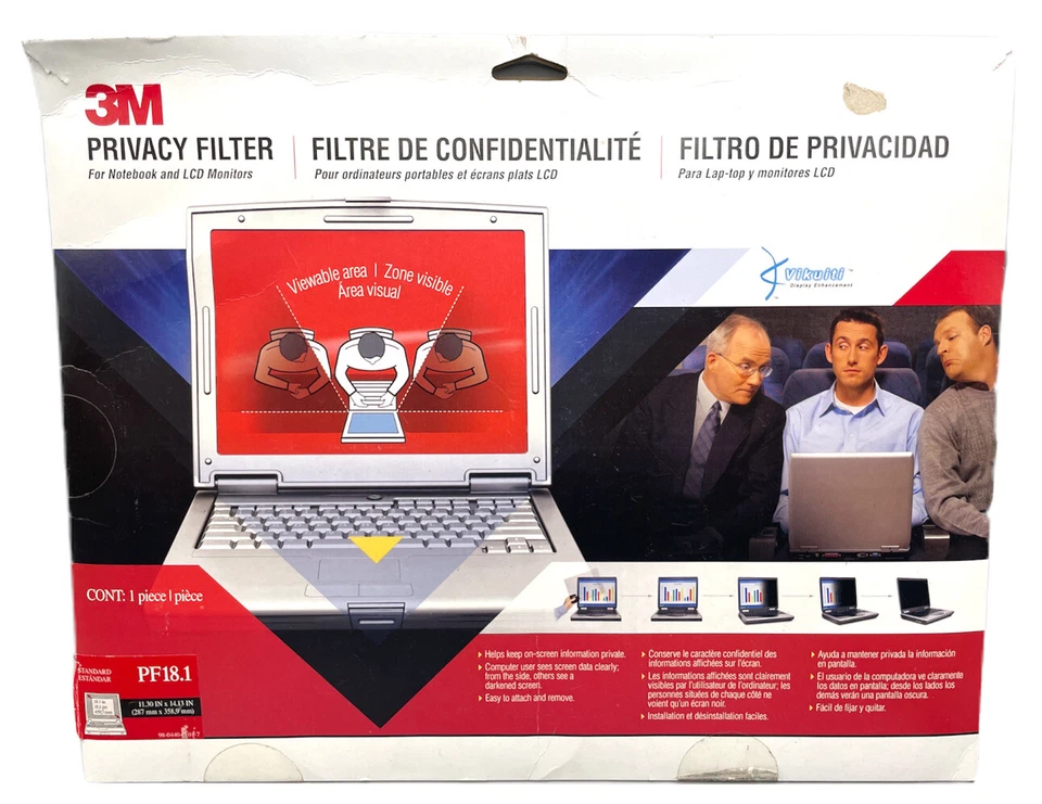 3M Privacy Filter PF18.1 11.30" x 14.13" for Notebook & LCD Monitors New - Image 2 of 4