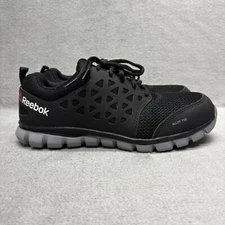 Reebok Shoes Men's Size 8 Sublite Cushion Safety Toe Athletic Work Black Rb4041
