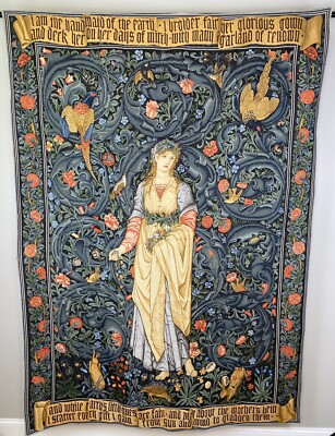 LARGE William Morris Hanging Wall Tapestry Artwork- Flora - 77.5'' X 55'' - New
