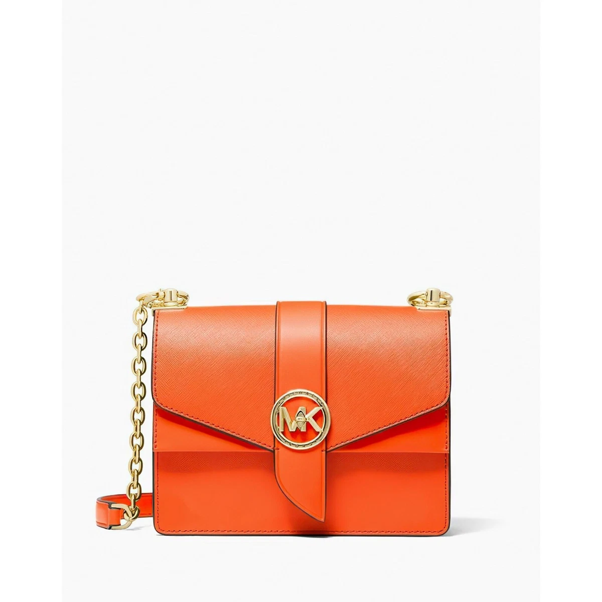 Michael Kors Women's Greenwich Small Saffiano Leather Crossbody Bag Orange