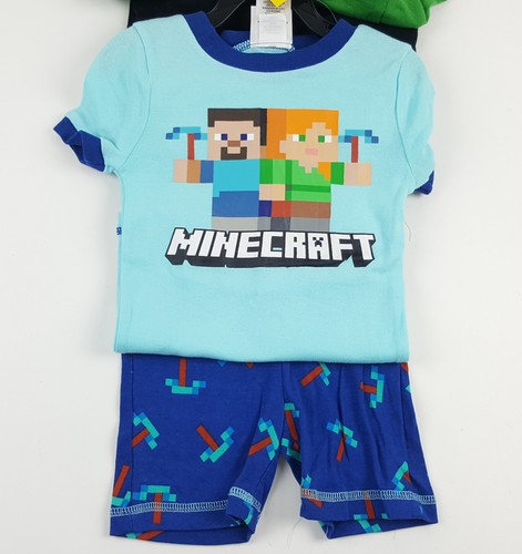NWT Komar Kids Boy 4 Piece Pajama Sleepwear Set Justice League,Batman,Minecraft, - Picture 6 of 12