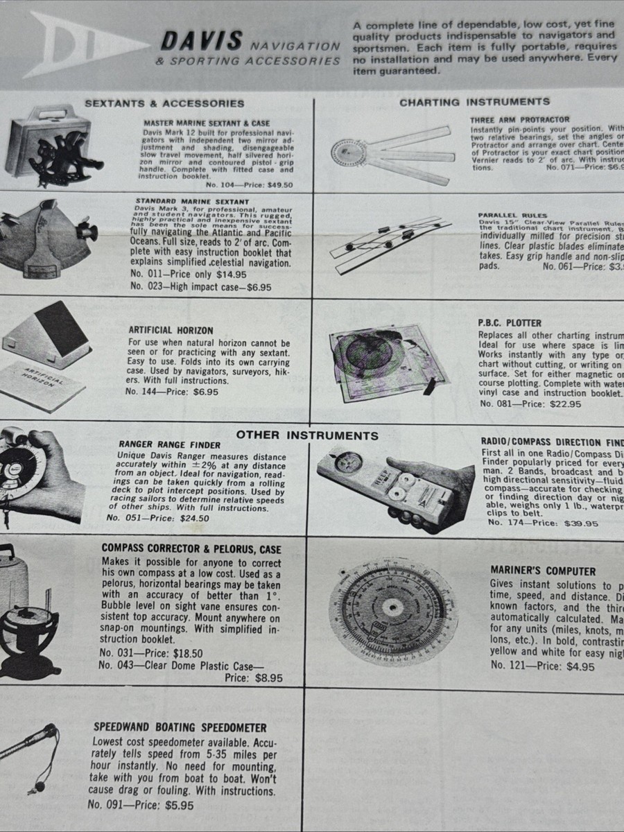 The Davis Mark 3 Standard III Marine Sextant Lifeboat Navigation
