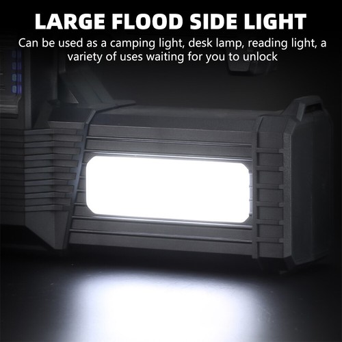 Solar/USB Rechargeable LED Camping Flashlight Lamp Power Bank Handheld Torch US - Picture 12 of 17