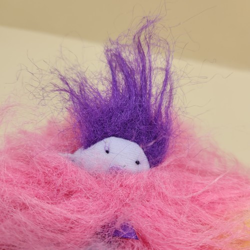 Vtg Tyco Lil Fursons Plush 6" Pink Purple Fluffy Stuffed Toy 1995 Two Babies - Picture 7 of 11