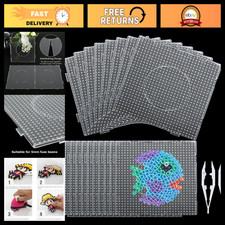 18PCS 5mm Fuse Bead Pegboards Set, Large Plastic Melty Beads Boards  Tweezers f