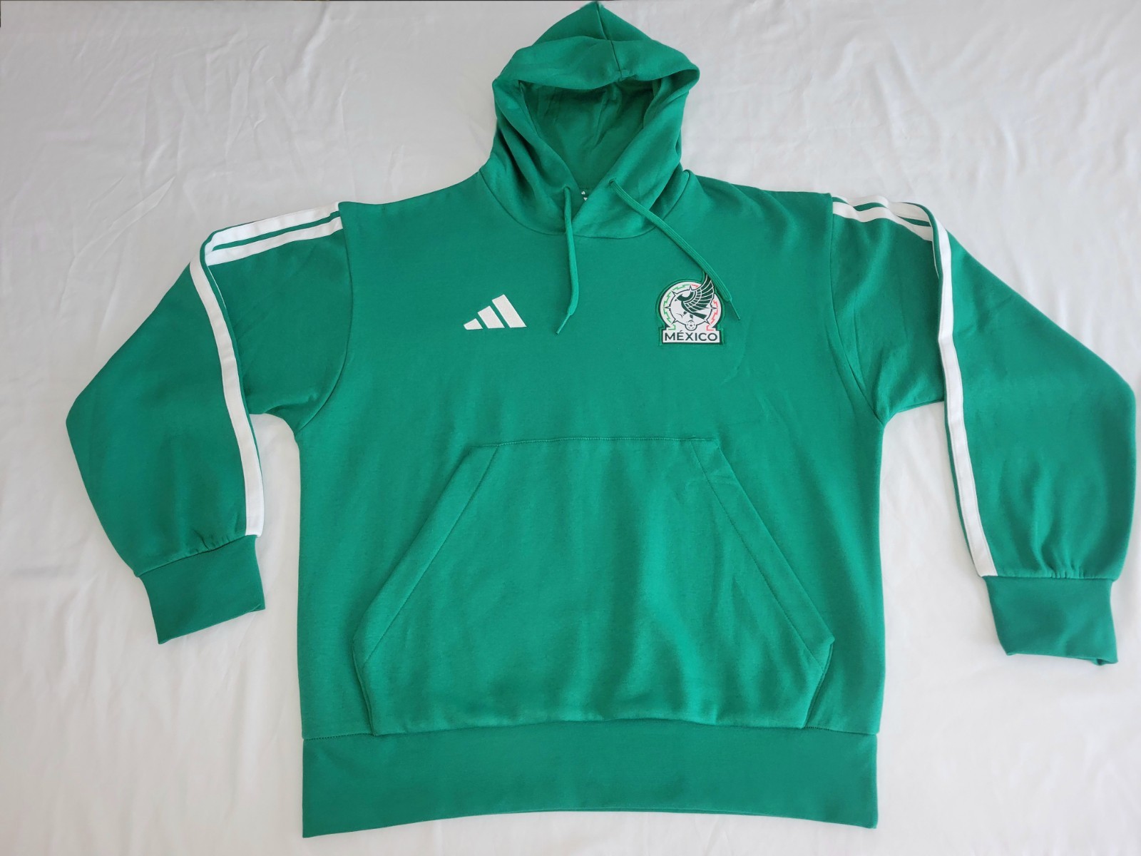 NWT MEXICO NATIONAL TEAM ADIDAS LARGE L FLEECE HOODIE GREEN WORLD CUP JERSEY DNA