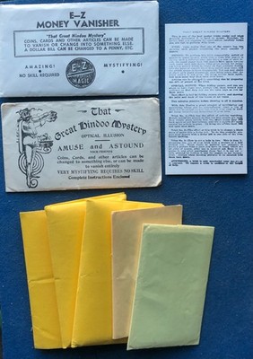 5 Vintage Magic Tricks That Great Hindoo Mystery or E-Z Money Vanishers 1960's