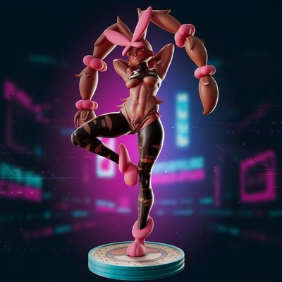 Moon Hare Anime Bunny Girl 8.5 Inch Resin Garage Kit: 16K Unpainted Officer Rhu