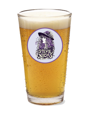 Stevie Nicks (Purple Flowers) - Rock & Roll 16oz Pint Beer Glass Handcrafted 25