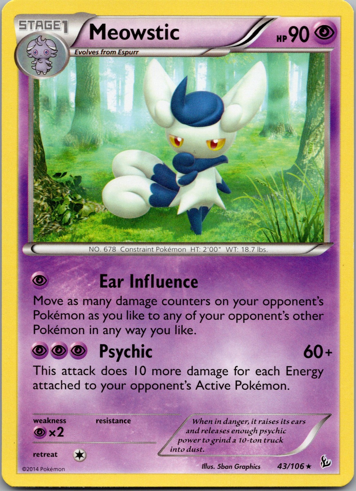 Meowstic Rare XY - Flashfire 43/106 NM
