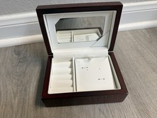 Lacquered JEWELRY BOX 4 X 6" CHERRY Color Ring Mirror