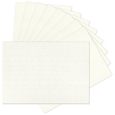 5x7 Ivory Linen Paper Textured Cardstock, Light Cream Wedding Invitation Card.