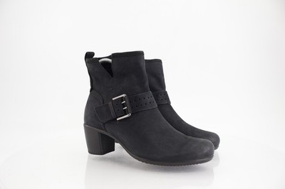 Ecco Women's Touch Boot Size 36 5 Black Leather Bootie Block Heel Comfy