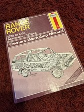 Range Rover Classic Haynes Workshop  Manual - 1970 To 1985 All Models 3528cc